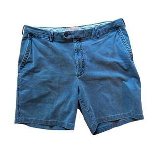Peter Millar Shorts Mens 38 Pima Cotton Washed Twill Blue Chino 7 inch